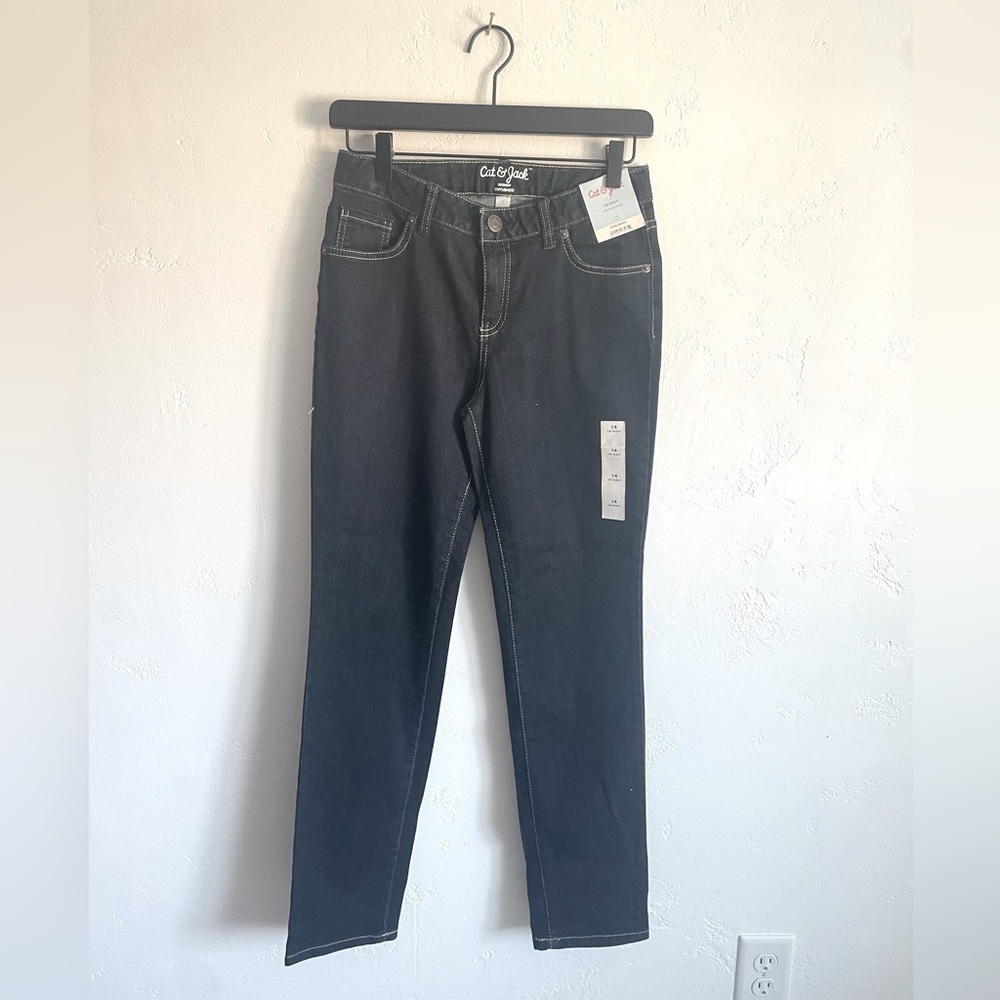 Cat & Jack girls jeans size 14 NWT dark wash skinny jeans